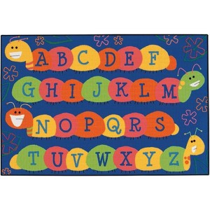 Carpets for Kids Caterpillar Friends Value Learning Blue Rug - 1 of 4