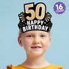Big Dot of Happiness 50th Birthday Paper Crowns, Happy Birthday Party Headbands for Adults, DIY Black & Gold Milestone Party Hat Favors, 16 Count - 2 of 4