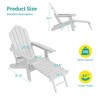 Sonkuki 4-Piece Folding Adirondack Chair with Retractable Ottoman, Fire Pit Patio Chair with Cup Holder Lawn Outdoor Lounge Chair - 3 of 4