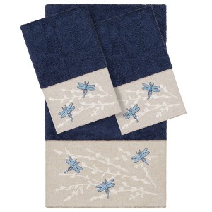 Linum Home Textiles 100% Turkish Cotton BRAELYN Embellished Towel Set - 1 of 2