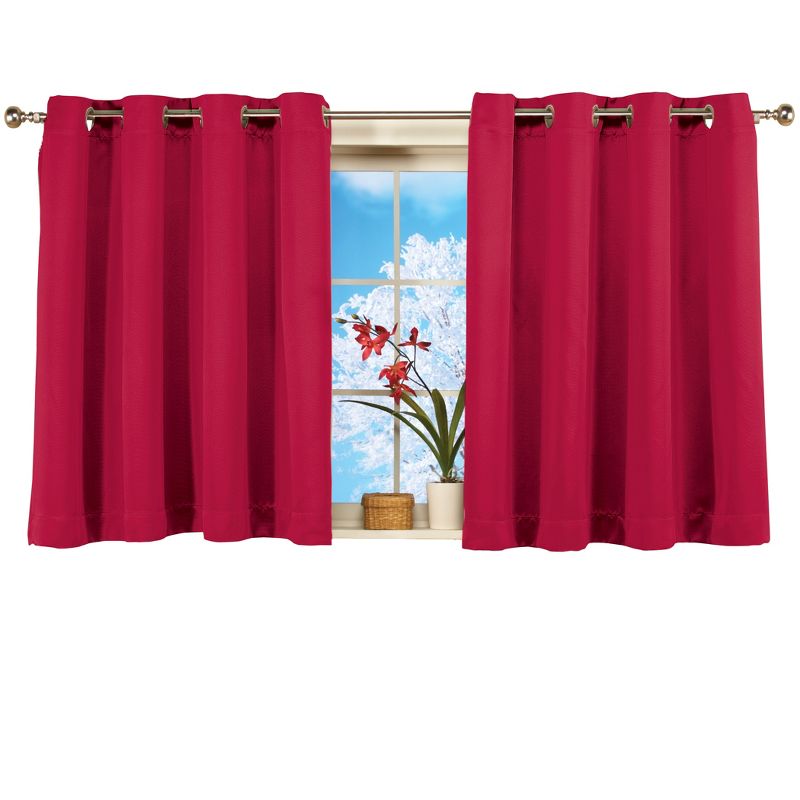 Collections Etc Short Blackout Window Curtain Panel with Easy Open-Close, Single Panel, 1 of 4