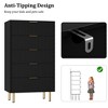 5 Drawer Dresser for Bedroom, 47" Tall Wooden Chest of Drawers with Gold Handle, Fluted Storage Dresser Organizer, Closet Dresser for Bedroom - 4 of 4
