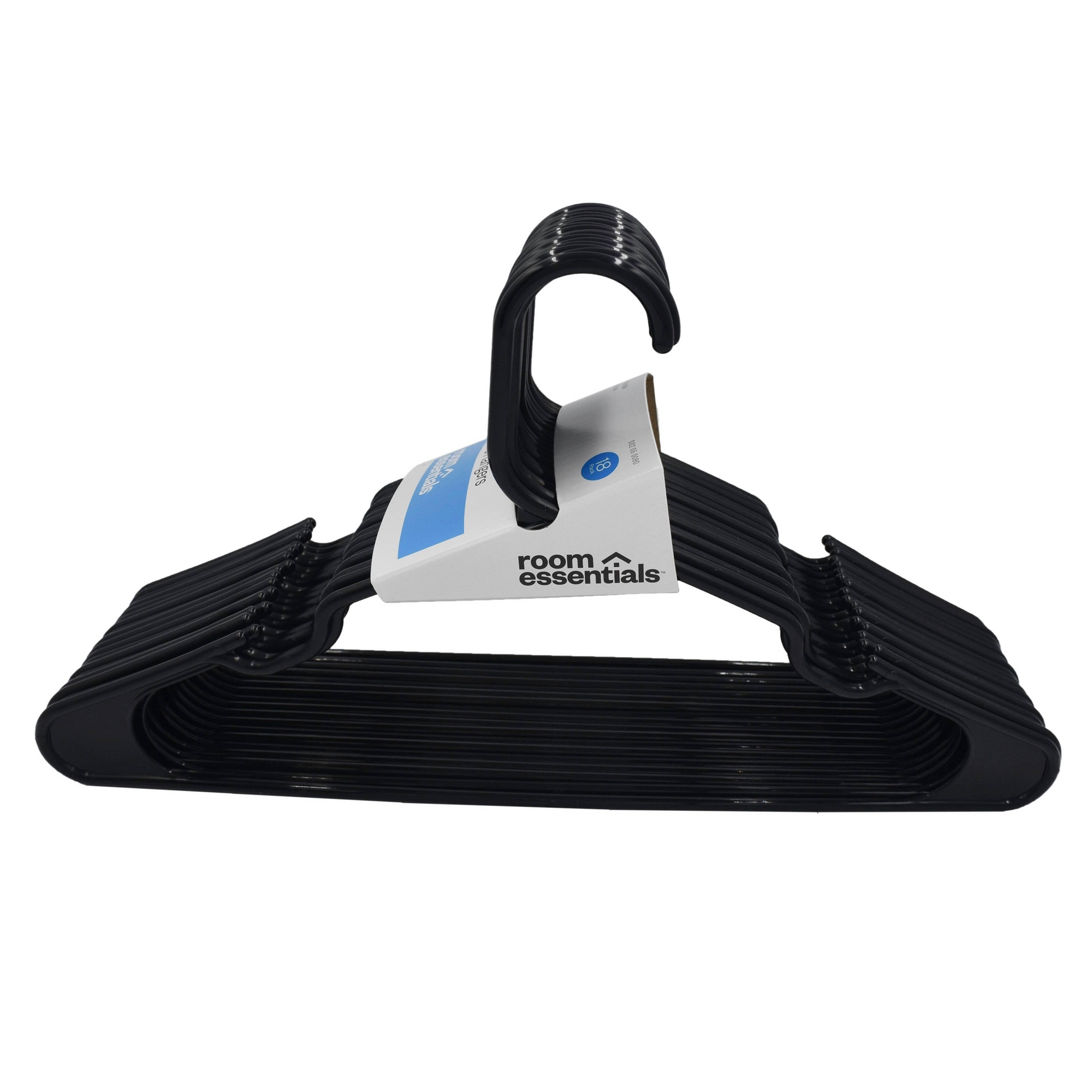 18pk Plastic Hangers Black - Room Essentials™