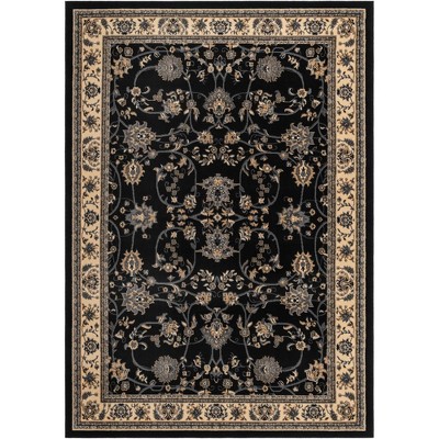 Washington Black and Gray 9' x 12' Synthetic Area Rug