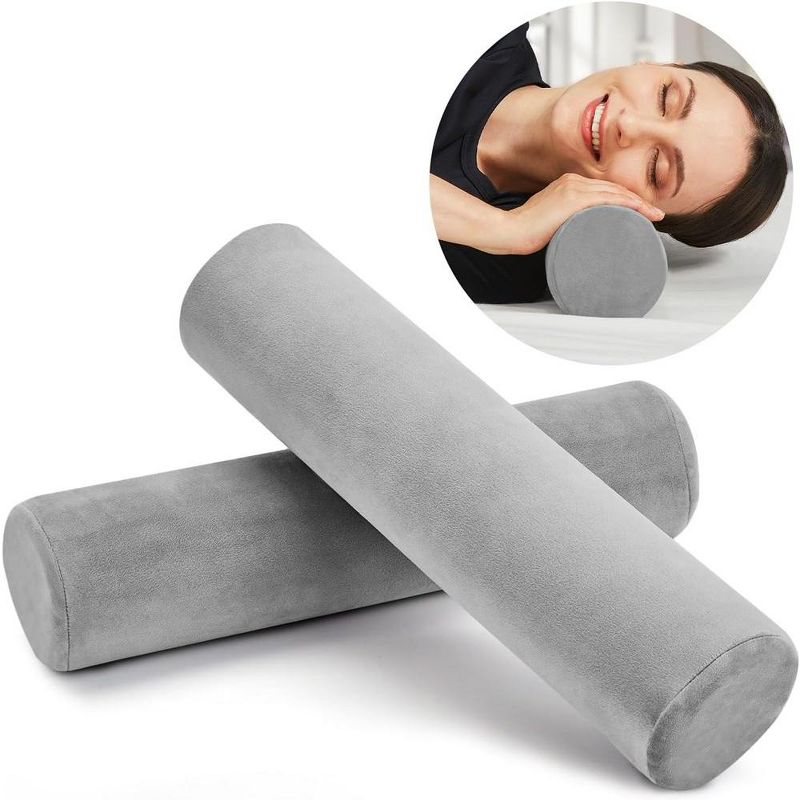 Allsett Health Cervical Neck Roll Memory Foam Pillow, Bolster Pillow, Neck Pillows Support for Sleeping | Bolster Pillow for Legs, Back and Yoga, 1 of 7