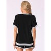 cheibear Women's Short Sleeve Sleepwear with Pockets Casual Short Pajama Sets 2 Pcs - 3 of 4