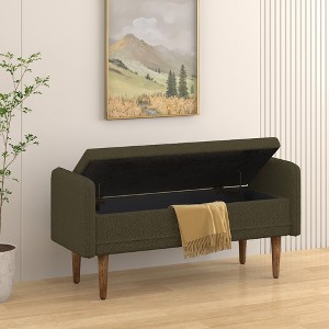 NicBex Modern 46" Storage Bench Accent Stools with Velvet Fabric for Bedroom and Entryway - 1 of 4