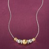 Ross-Simons Sterling Silver and 14kt Yellow Gold Bead Necklace With .35 ct. t.w. Diamonds - 3 of 4