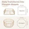 Baby Playpen & Baby Gate for Toddler and Babies, Foldable Wooden Large Shape Playpen with Locking Gate by Comfy Cubs - 4 of 4