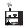 FURNIinspire Coffee Tables Side Table, End Table, Living Room Tables, Sofa Table With 2 Shelves For Living Room, Bedroom, Black, 11.8"*23.6"*19.7" - 4 of 4