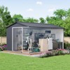 10x10 ft Metal Storage Shed with Pitched Roof & Lockable Door Galvanised Steel Storage Shed, Backyard Garden Lawn Outdoor Sheds - 2 of 4