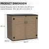 Yardgrace Outdoor Storage Cabinet Waterproof, Resin Vertical Outdoor Storage Shed For Patio Furniture, Garden Tools - 4 of 4