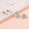 Gold Plated Opal Flower Earrings - Hypoallergenic Stud & Dangle Drop Gemstone Jewelry - 3 of 4
