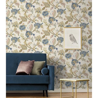 Kianna Jacobean Floral Parchment Peel and Stick Wallpaper