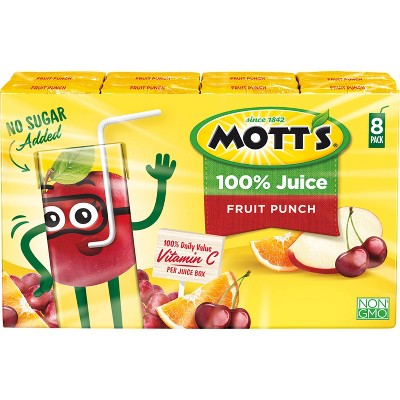 Mott's 100% Juice Fruit Punch - 8pk/6.75 fl oz Boxes