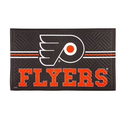 Evergreen NHL Philadelphia Flyers Embossed Mat Cross Hatch Indoor and Outdoor Doormat