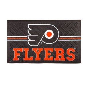 Evergreen NHL Philadelphia Flyers Embossed Mat Cross Hatch Indoor and Outdoor Doormat - 1 of 4