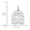 Black Bow Jewelry Sterling Silver, Athletic Collection, Small Polished Number 56 Pendant - 2 of 3