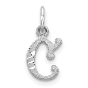 Black Bow Jewelry 14k White Gold, Isabelle Collection, Mini Letter C Initial Charm - 1 of 4
