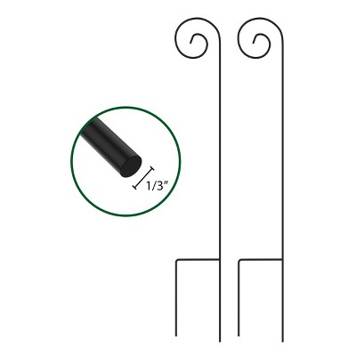 Set of 2 Metal Pole Shepherd Hooks - for Hanging Baskets, , Bird Feeders, and Lanterns by Pure Garden