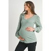 Hello Miz Women's Ribbed Long Sleeve V Neck Maternity Top - 2 of 4