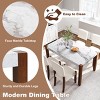 46.5" Modern Rectangular Dining Table for 4 with Faux Marble Top & Solid Wood Legs, Small Space Kitchen Table-3irtyhousy - 3 of 4