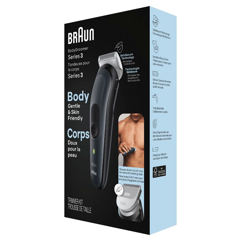 Braun Series 3 BG3340 Men&#39;s Rechargeable Body Groomer + 2 Attachment Combs, 3 of 11