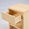 ORRD Fluted Night Stand w/ Drawer, Large Mid-Century Modern Bedside Table for Bedroom/Living Room/Office, Natural Wood - 4 of 4