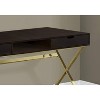 Monarch Specialties Computer Desk Home Office Laptop Storage Drawers 48InchL Work Metal Laminate Brown Gold Contemporary Modern - image 3 of 4