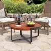 Dexmalle Powder-Coated Frame With a Sleek Wooden Top Outdoor Brown  Coffee Table - 2 of 4