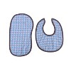 Bacati - Houndstooth/Herringbone Muslin 4 pc set of Bibs/Burpies Aqua - 3 of 4