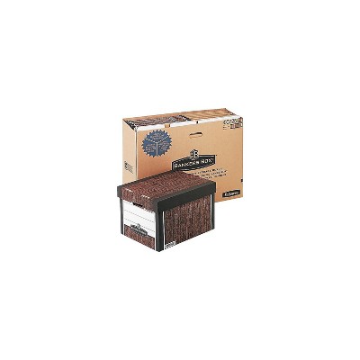 Heavy-Duty Woodgrain Letter/Legal Storage Box with Lift-Off Lid