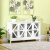 NicBex Sideboard Cabinet with Storage Modern Minimalist Buffet Storage Cabinet with 4 Doors for Kitchen,Living Room,White - 2 of 4