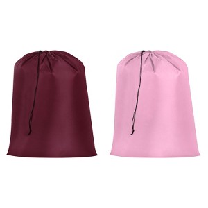 Unique Bargains Washable Travel Camping Drawstring Closure Laundry Bags 2 Pcs - 1 of 4