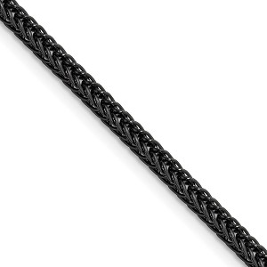 Chisel Stainless Steel Polished Black IP-plated 3.2mm 22" Square Wheat Chain Necklace - 1 of 4