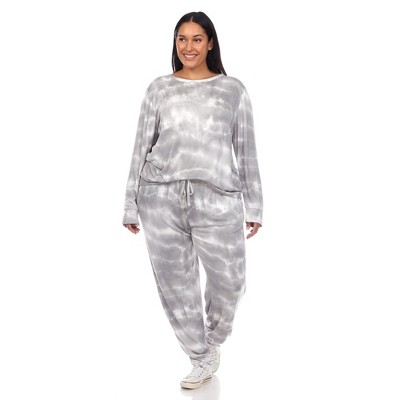 Women's Two Piece Fleece Sweatsuit Set Sage Xlarge -white Mark