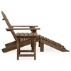 vidaXL Patio Adirondack Chair with Ottoman&Table Solid Fir Wood Brown - 3 of 4