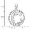 Black Bow Jewelry Rhodium Plated Sterling Silver Fancy Script Initial A-Z Pendant, 20mm - 4 of 4
