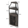 Corner Wine Bar Rack Cabinet with Detachable Wine Rack, Home Bar Cabinet with Barn Door and Adjustable Shelf - 2 of 4
