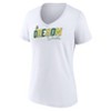 NCAA Oregon Ducks Women's White V-Neck T-Shirt - 2 of 3