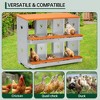 Chicken Nesting Box Galvanized Steel - Large 3 Compartment Two-Tier Metal Laying Box with Vented Design, Egg Collection System for Hens - 4 of 4