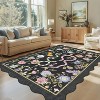 Coucheta Area Rugs for Living Room Non Slip Botanical Snake Rugs for Bedroom, Boho Scalloped Indoor Stain-Resistant Dining Room Rug for Under Table - 4 of 4