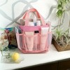 LunaLulinlk Natural Mesh Shower Storage Basket, Portable for Bathroom and Gym, Hanging Storage Basket, Quick Dry Toiletry Bag (8 Pockets | pink) - 2 of 4