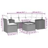vidaXL 6 Piece Patio Sofa Set with Cushions - Brown and Cream With Table - 3 of 4