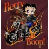 Biker Betty Boop Flaming Motorcycle Womens Graphic T Shirt Tees Brisco Brands - 2 of 4
