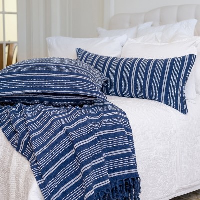 EY Essentials Chenille Stripe Ink Pillow