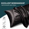 Black Satin Duvet Cover Set, Queen/Full Size, 1 Duvet+ 4 Pillowcases, Zipper Corner Ties - 4 of 4