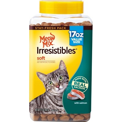 Meow Mix Irresistibles with Salmon Soft Chewy Cat Treats - 17oz