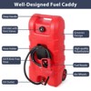 15 Gallon Fuel Caddy with Pump, Portable Gas Can Transfer Tank with 10 FT Hose & Wheels - 3 of 4