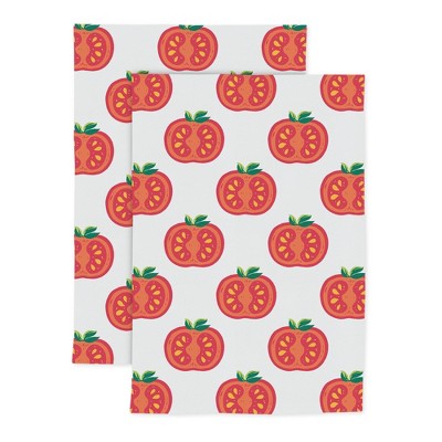 2pk Cotton Designer Tomato Kitchen Towels - MU Kitchen